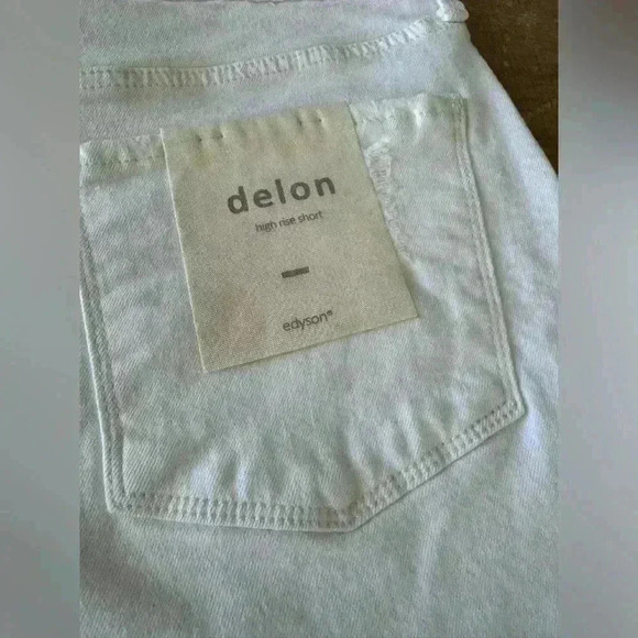 🔥NWT Edyson Delon High Rise Shorts, White, Distressed, Fringe~Sizes 29 & 30🔥 - Picture 6 of 7